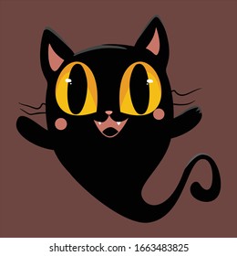 cute vector cat character with halloween theme