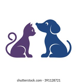 Cute vector cat and dog high quality icons