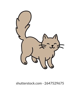 Cute vector cat doodle icon. Cartoon cat animal pet background line character design icon.