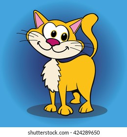 Cute vector cat. Vector illustration.
