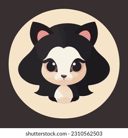 Cute vector cat illustration or icon