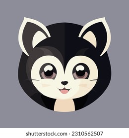 Cute vector cat illustration or icon