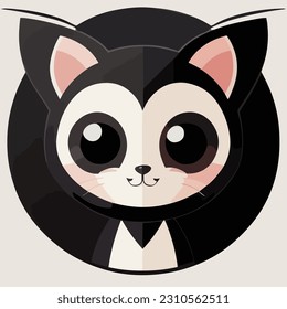 Cute vector cat illustration or icon