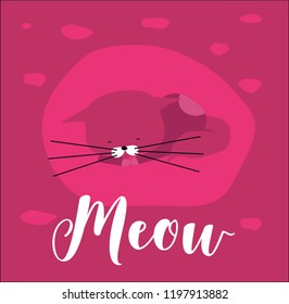 Cute vector cat illustration. Simple kitten drawings, sweet and simple kittens.