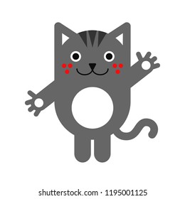 Cute Vector Cat. Isolated Illustration On White Background.