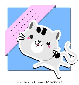 cute vector cat with place for text
