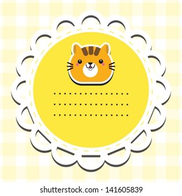 cute vector cat with place for text