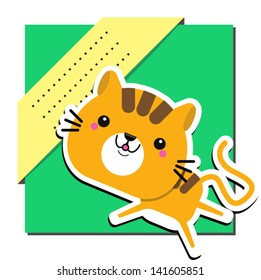 cute vector cat with place for text