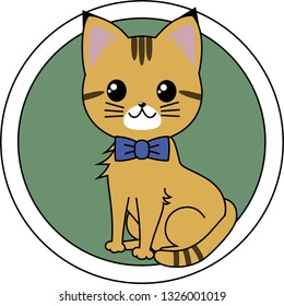Cute vector cat. Yellow cat. Character. 