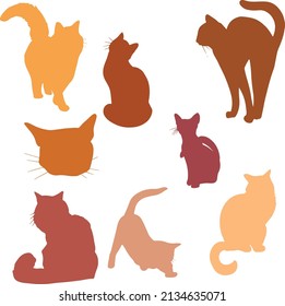 Cute vector cats in different poses