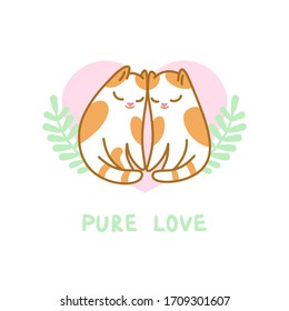 cute vector cats in love