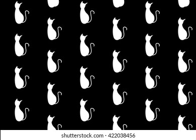Cute vector cats seamless pattern. 