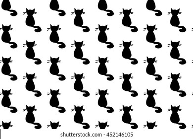 Cute vector cats seamless pattern.