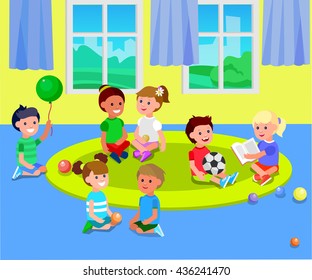 Cute vector character child. Cheerful, Happy kid illustration. Detailed character. Vector for Education and child development. Banner for the kindergarten or children club