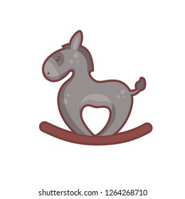 cute vector character children's toy rocking donkey. isolated white background. illustration design for t-shirt graphics, stickers, posters, books and other uses