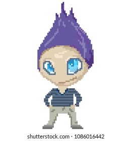 cute vector character in pixel art style