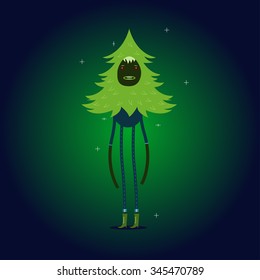 Cute vector character in spruce suit