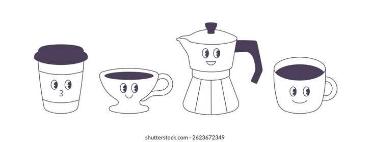 Cute vector characters coffee Mascots