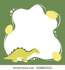 Quadro infantil de vetor bonito com dinossauro