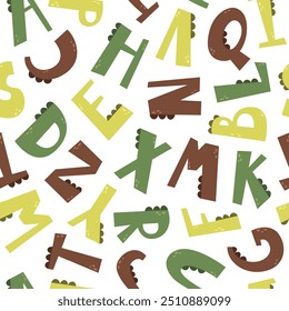 Cute vector childish seamless pattern with alphabet