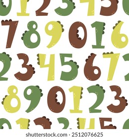 Cute vector childish seamless pattern with numbers