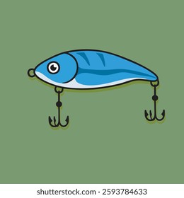 Cute vector children's illustration of a fishhook, Q-version vector cartoon illustration 