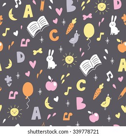 Cute vector children's seamless pattern. Lovely wallpaper