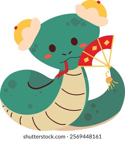 cute vector Chinese zodiac snake, Chinese New Year 2025, imlek. 