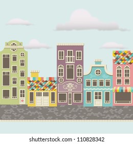 Cute vector cityscape