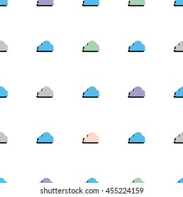 Cute Vector Clouds Seamless Pattern Background. Vector Illustration