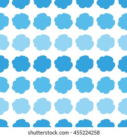 Cute Vector Clouds Seamless Pattern Background. Vector Illustration