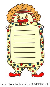 Cute vector clown with text box