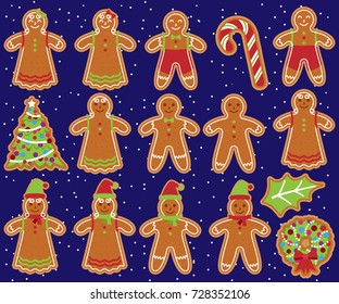 Cute Vector Collection and Gingerbread Men, Women and Christmas Items