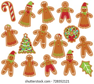 Cute Vector Collection and Gingerbread Men, Women and Christmas Items