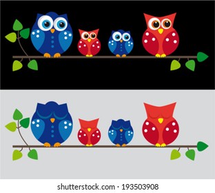 Cute vector collection of owls