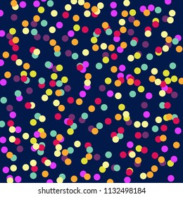 Cute vector colorful confetti style circle background. Flat abstract design element. 