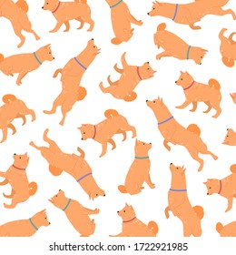 Cute vector colorful dog pattern for fabric, wallpapers, wrapping paper, cards and web background.
