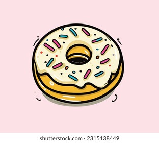  Cute vector colorful of  donut