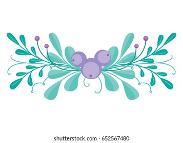 Cute vector combination with hand-drawn floral elements and branches. Stylish simple design. Vector illustration.