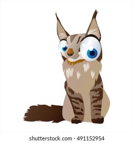 cute vector comic cartoon animal. Cool colorful Cat design