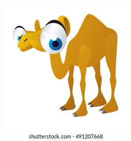 cute vector comic cartoon animal. Cool colorful Dromedary Camel