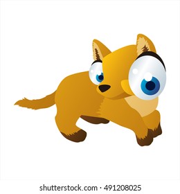 lindo animal de dibujos animados vectoriales. Cachorro frío y colorido