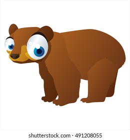 lindo animal de dibujos animados vectoriales. Oso marrón frío y colorido