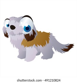 cute vector comic cartoon animal. Cool colorful Zuchon Dog