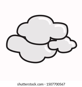 cute vector of concentrated smoke with a black outline