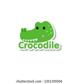 Cute Vector Crocodile Face Sticker