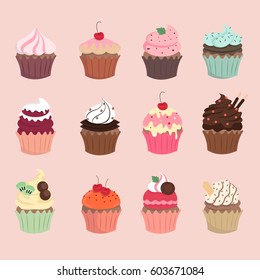 cute vector cupcakes