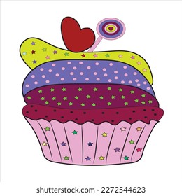 quequitos vectoriales lindos y muffins
