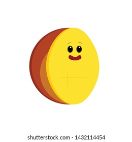 Cute Vector Cut Mango Character Isolated