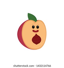Cute Vector Cut Peach Character Isolated